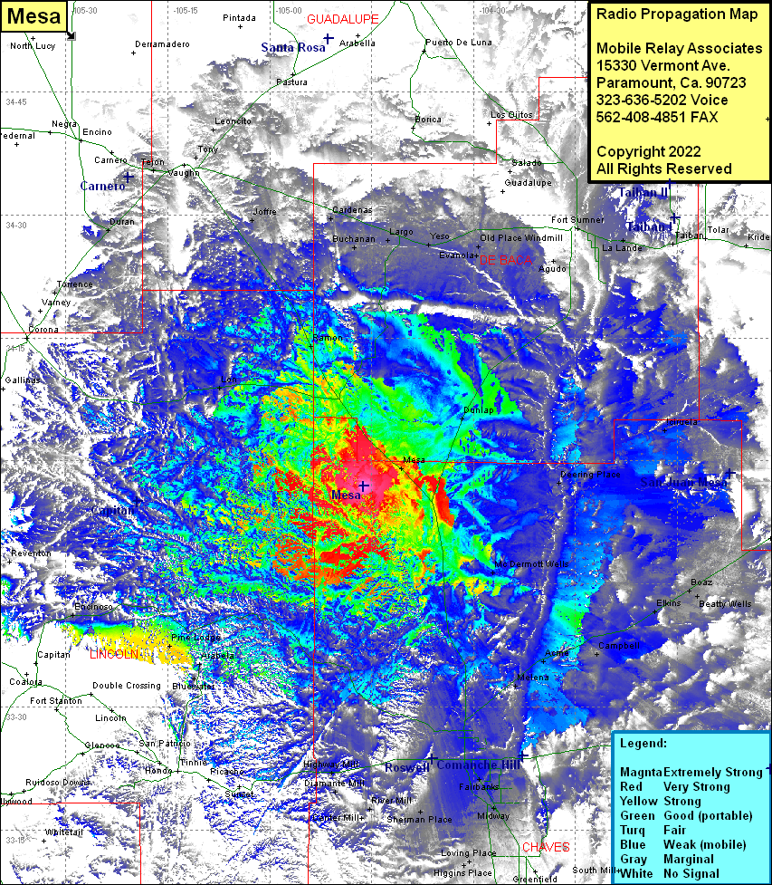 heat map radio coverage Mesa